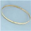 Image 1 : Sandblast  Finish Bangle Bracelet in 10k Yellow Gold