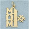 Image 2 : #1 Mom Charm or Pendant in 14k Yellow Gold