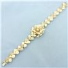 Image 1 : Italian Designer Flower Bracelet in 14k Yellow Gold