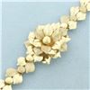 Image 3 : Italian Designer Flower Bracelet in 14k Yellow Gold