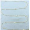 Image 1 : Italian 31 Inch Ball Bead and Bar Chain Necklace in 14k Yellow Gold