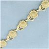 Image 2 : Sunflower Link Bracelet in 14k Yellow Gold