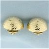 Image 1 : Diamond Cut Sphere Button Earrings in 14k Yellow Gold