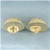 Image 2 : Diamond Cut Sphere Button Earrings in 14k Yellow Gold