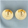 Image 4 : Diamond Cut Sphere Button Earrings in 14k Yellow Gold