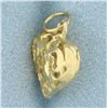 Image 2 : Filigree Heart Charm in 14k Yellow Gold
