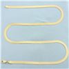 Image 2 : Italian 24 Inch Reversable Herringbone Link Necklace in 14k Yellow Gold
