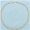 Image 1 : Rope Link Anklet in 10k Yellow Gold