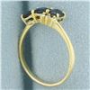 Image 3 : Sapphire and Diamond Ring in 14k Yellow Gold