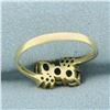 Image 4 : Sapphire and Diamond Ring in 14k Yellow Gold