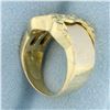 Image 3 : Diamond Pave Buckle Ring in 18k Yellow and White Gold