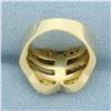 Image 4 : Diamond Pave Buckle Ring in 18k Yellow and White Gold