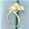 Image 3 : Designer Akoya Pearl Cocktail Ring in 14k Yellow Gold