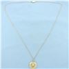 Image 1 : Vintage Engraved Locket Necklace in 10k Yellow Gold