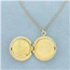 Image 3 : Vintage Engraved Locket Necklace in 10k Yellow Gold