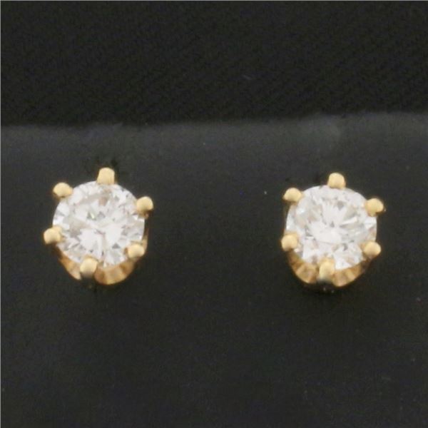 1/2ct TW Diamond Stud Earrings in 14k Yellow Gold Settings