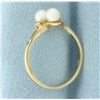 Image 3 : Cultured Pearl and Diamond Ring in 10k Yellow Gold