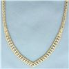 Image 2 : Italian Diamond V Necklace in 14k Yellow Gold