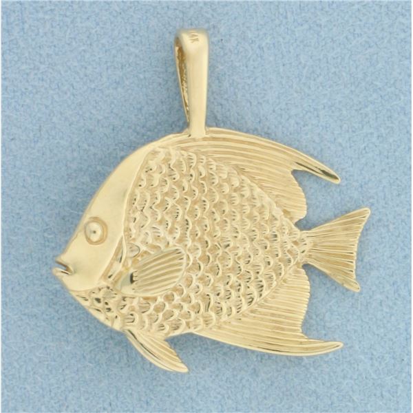 Designer Kabana Fish Pendant in 14k Yellow Gold