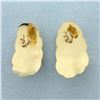 Image 3 : Italian Scallop Designer Earrings in 14k Yellow Gold