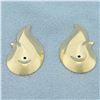 Image 1 : Swoop Teardrop Stud Earring Enhancers in  14k Yellow Gold