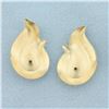 Image 2 : Swoop Teardrop Stud Earring Enhancers in  14k Yellow Gold