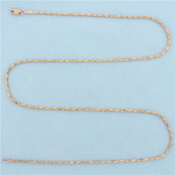 Italian 20 Inch Twisting Bevel Link Chain Necklace in 18k Rose Gold