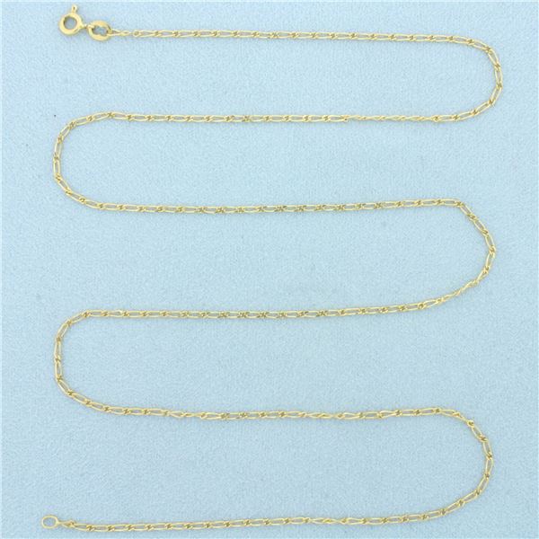 24 Inch Elongated Cable Link Chain Necklace in 18k Yellow Gold
