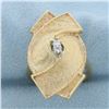 Image 1 : Diamond Ribbon Design Ring in 14k Yellow Gold