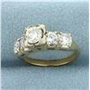 Image 2 : 5 Stone Diamond Engagement or Wedding Ring in 14k Yellow Gold