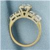 Image 3 : 5 Stone Diamond Engagement or Wedding Ring in 14k Yellow Gold