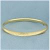 Image 1 : Leaf Nature Design Hinged Bangle Bracelet in 14k Yellow Gold