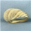 Image 2 : Sandblast Finish Dome Ring in 14k Yellow Gold