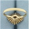 Image 4 : Ruby and Diamond Evil Eye Ring in 14k Yellow Gold