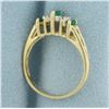 Image 3 : Emerald and Diamond Ring in 14k Yellow Gold