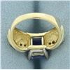Image 4 : Designer Tanzanite and Diamond Ring in 14k Yellow Gold