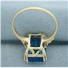 Image 4 : Swiss Blue Topaz Solitaire Ring in 14k Yellow Gold