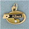 Image 1 : Vintage Alliant Diamond Charm in 10k Yellow Gold