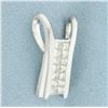 Image 1 : Invisible Set Diamond Pendant or Slide in 18k White Gold