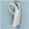 Image 2 : Invisible Set Diamond Pendant or Slide in 18k White Gold