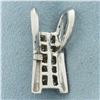 Image 3 : Invisible Set Diamond Pendant or Slide in 18k White Gold