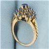 Image 3 : Blue Topaz Starburst Ring in 8k Yellow Gold