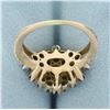 Image 4 : Blue Topaz Starburst Ring in 8k Yellow Gold
