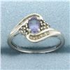 Image 1 : Tanzanite and Diamond Ring in 10k White Gold