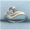 Image 2 : Tanzanite and Diamond Ring in 10k White Gold