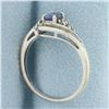 Image 3 : Tanzanite and Diamond Ring in 10k White Gold