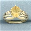 Image 1 : Citrine Filigree Ring in 14k Yellow Gold