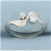Image 1 : Diamond Moi et Toi Ring in 14k White Gold