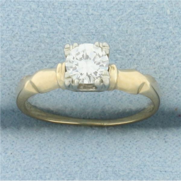 Vintage Diamond Solitaire Engagement Ring in 14k Yellow Gold