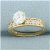 Image 2 : CZ Engagement Ring in 14k Yellow Gold